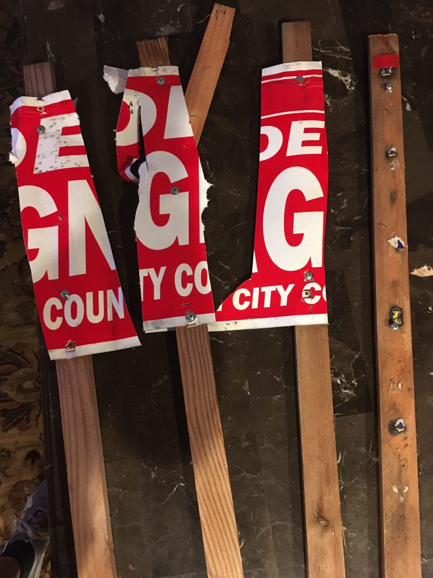 Slashed 2019 Campaign Signs | The SeaTac Blog