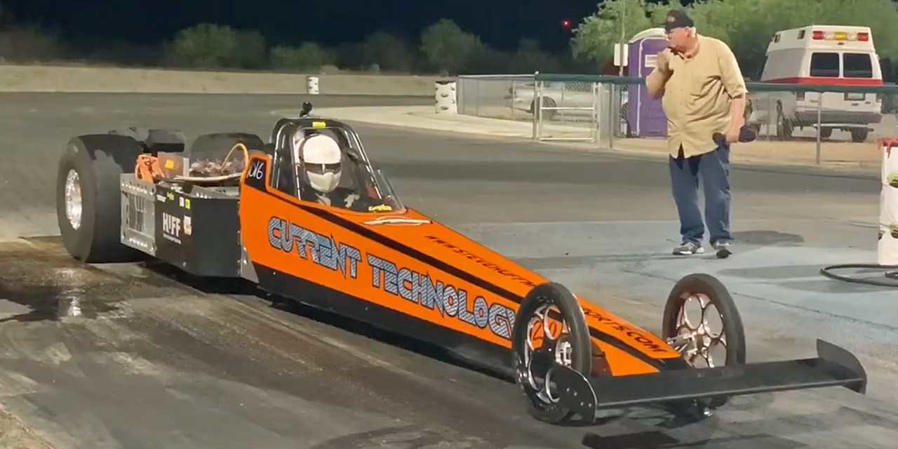 Local racer Steve Huff sets world record at 200MPH in electric dragster