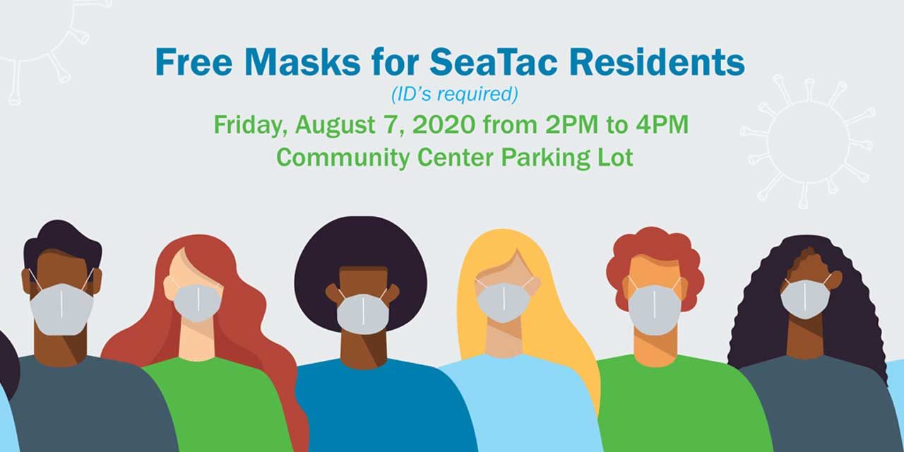SeaTac distributing FREE Face Coverings while promoting Census this Friday, Aug. 7