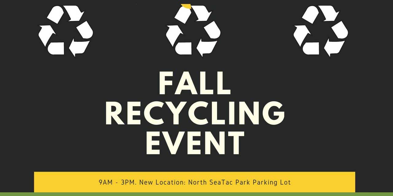 Fall Recycling Event will be at North SeaTac Park on Saturday, Oct. 24