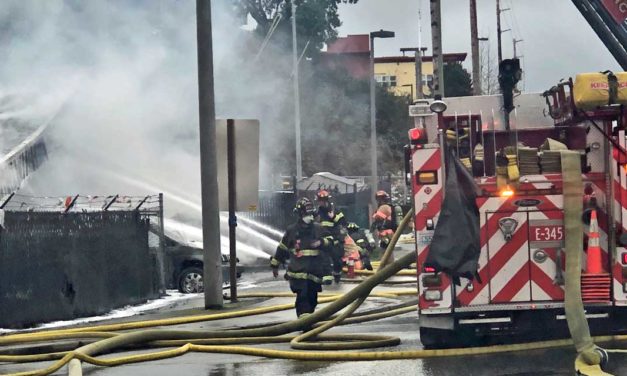 Massive fire burns auto repair shop in SeaTac Tuesday
