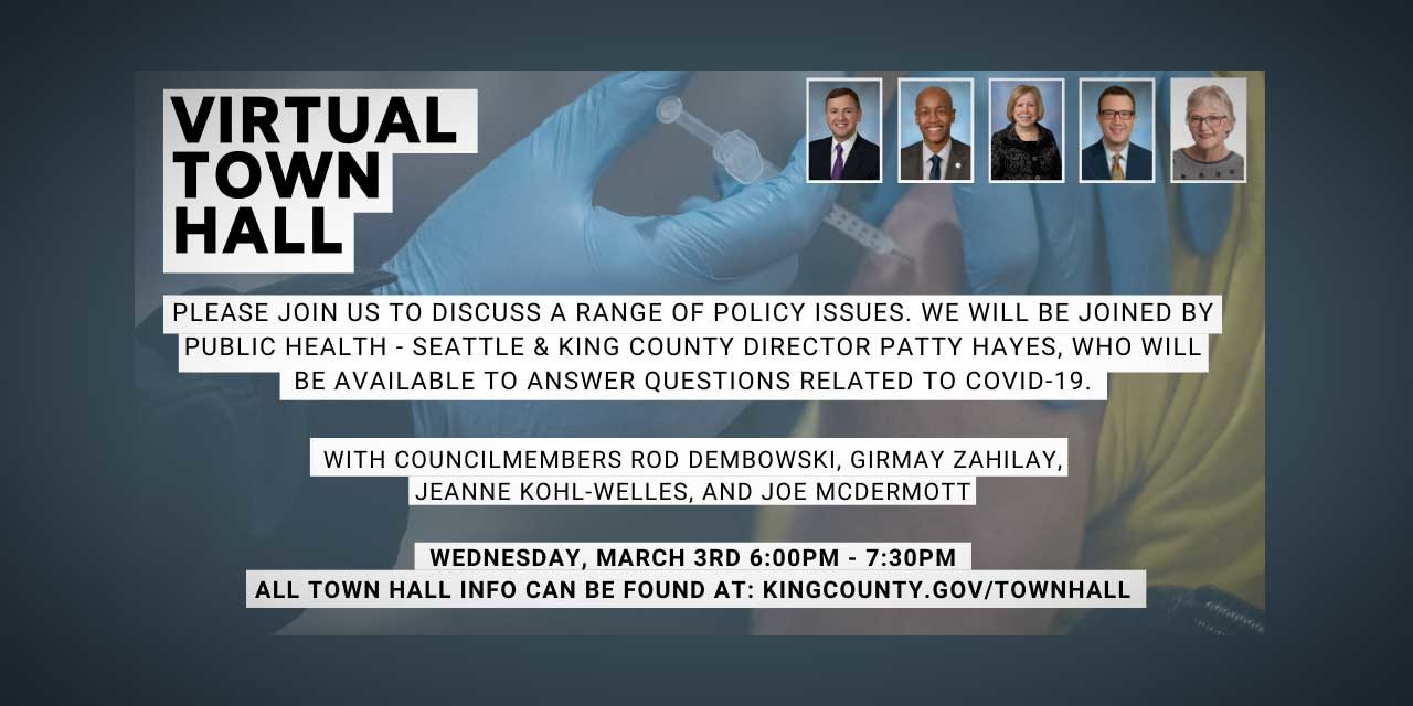 REMINDER: King County’s Virtual Town Hall on COVID vaccines is tonight