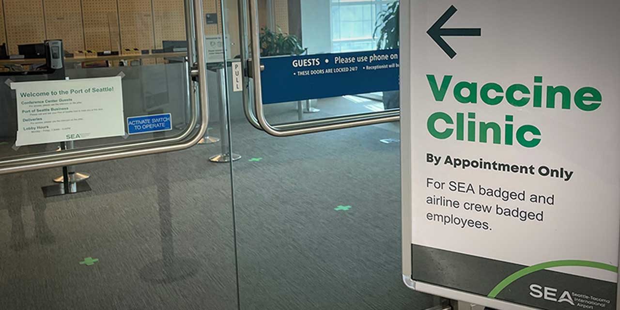 New COVID-19 vaccination clinic for transportation workers opens at Sea-Tac Airport