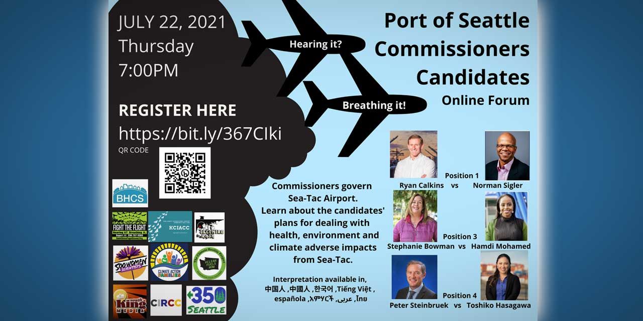 Sea-Tac Airport concerns will be focus of July 22 Port Commission Candidates Forum