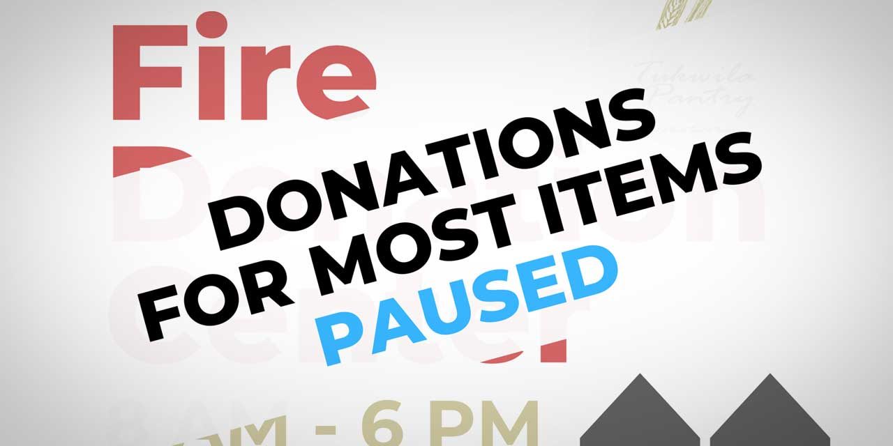 UPDATE: Item donations for Tukwila fire victims paused, but Volunteers & gift cards still needed