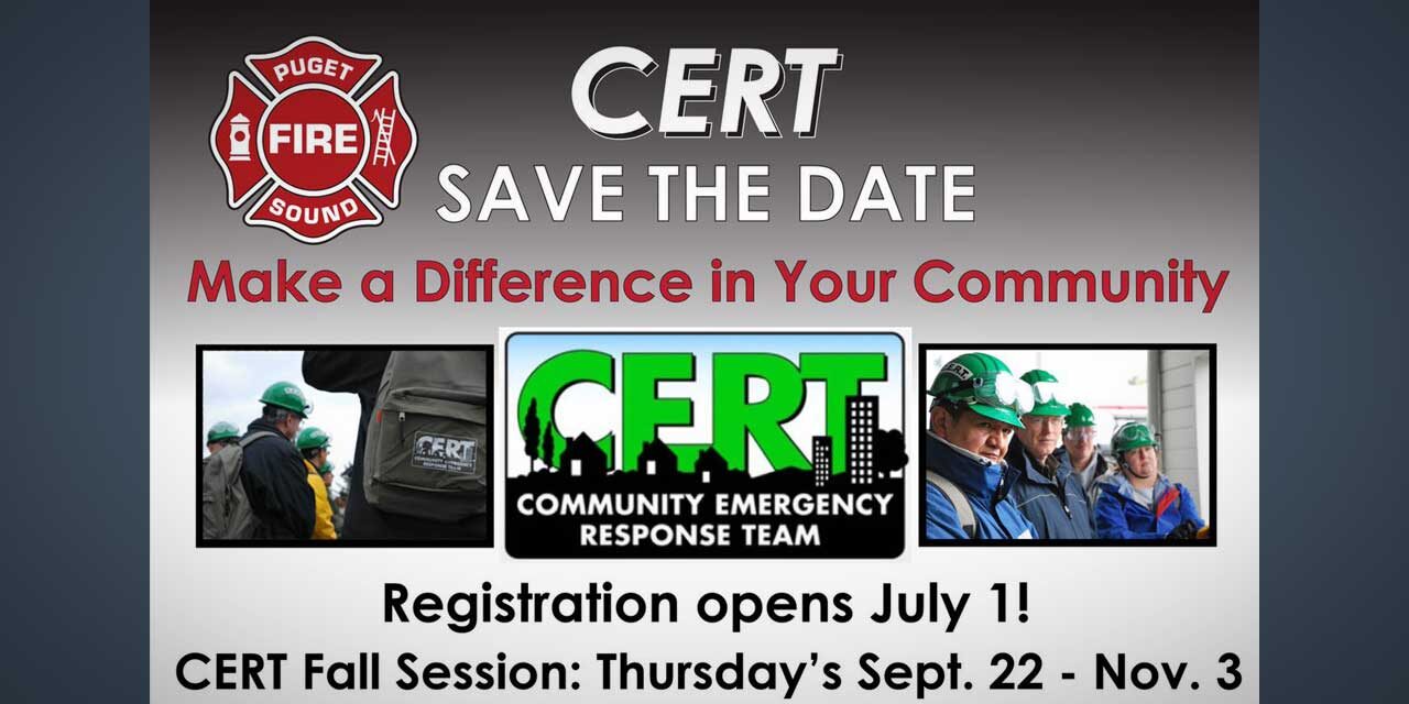 SAVE THE DATE: Registration for Community Emergency Response Team training begins July 1