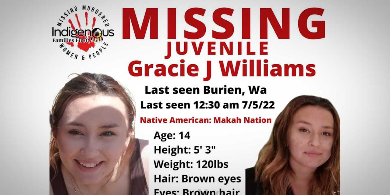 MISSING: Have you seen Gracie J. Williams? 14-year old was last seen in Burien July 5