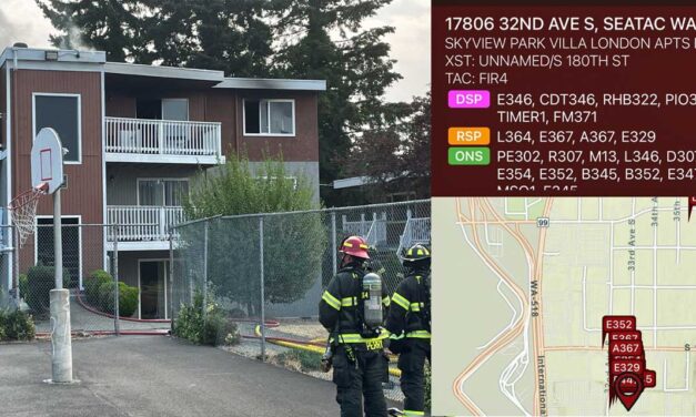 Fire burns apartment building in SeaTac, displacing 16