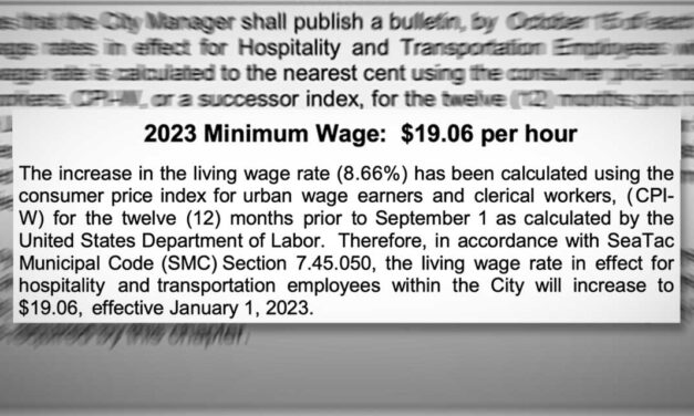 City of SeaTac will have highest minimum wage in country – $19.06/hour – starting Jan. 1