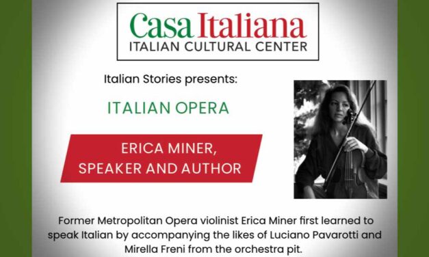 Former Metropolitan Opera violinist Erica Miner to share opera stories at Casa Italiana on Saturday, Aug. 24