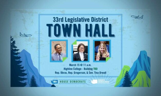 33rd District lawmakers to hold Town Hall at Highline College on Saturday, Mar. 15