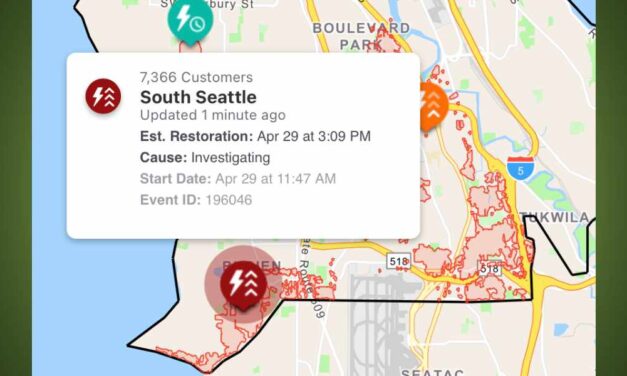 Power outage affects over 7,300 City Light customers in Burien, SeaTac & Tukwila areas Tuesday