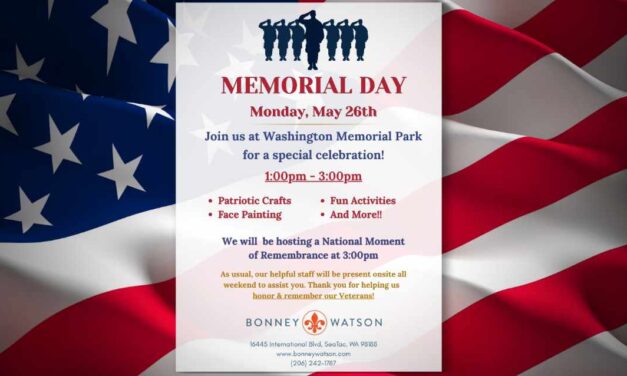 REMINDER: Bonney Watson will host Memorial Day event honoring Veterans this coming Monday, May 26