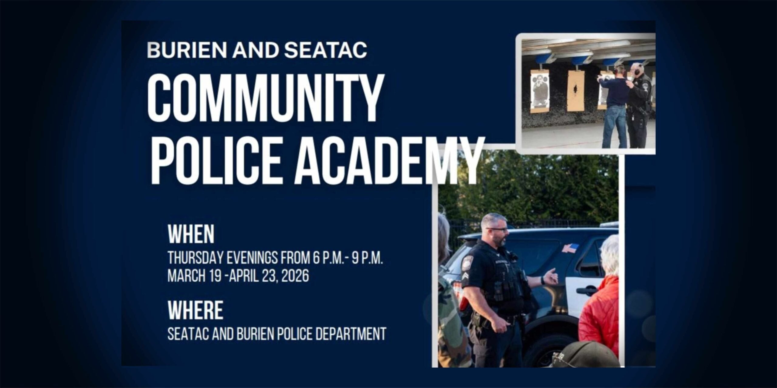 SeaTac and Burien Police’s Community Police Academy starts Mar. 19; applications due Mar. 6