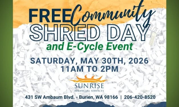 Free Shred Day and E-Cycle Event returning to Burien on Saturday, May 30