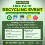 Free paint recycling event coming to North SeaTac Park on Saturday, July 25