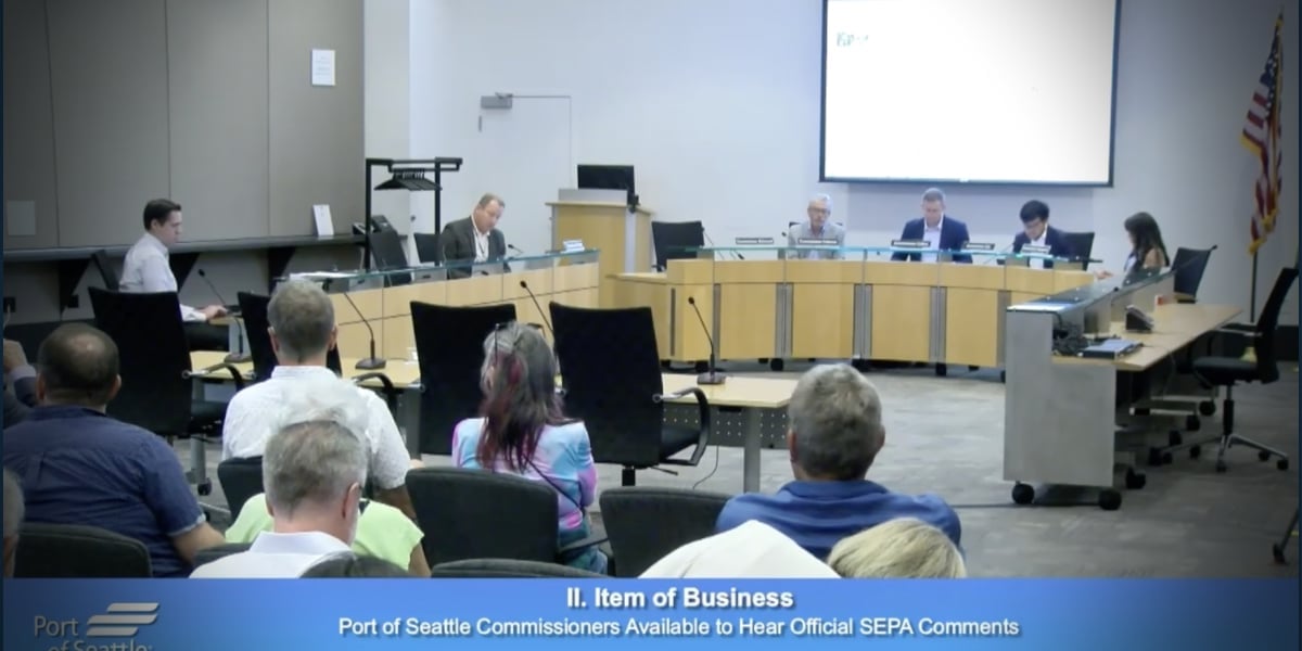 VIDEO: Local leaders, residents urge stronger mitigation at July 9 Port public hearing on Sea-Tac Airport expansion