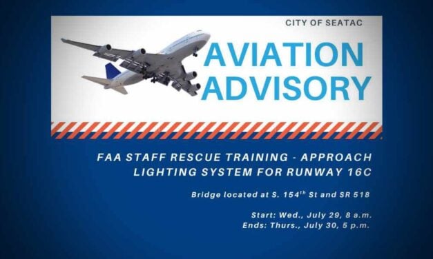 FAA rescue training planned over South 154th Street and SR 518 in SeaTac