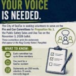 Volunteers needed for Pro & Con Committees for Public Safety Sales & Use Tax