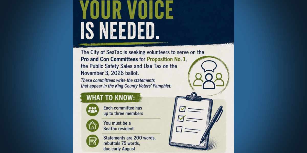 Volunteers needed for Pro & Con Committees for Public Safety Sales & Use Tax